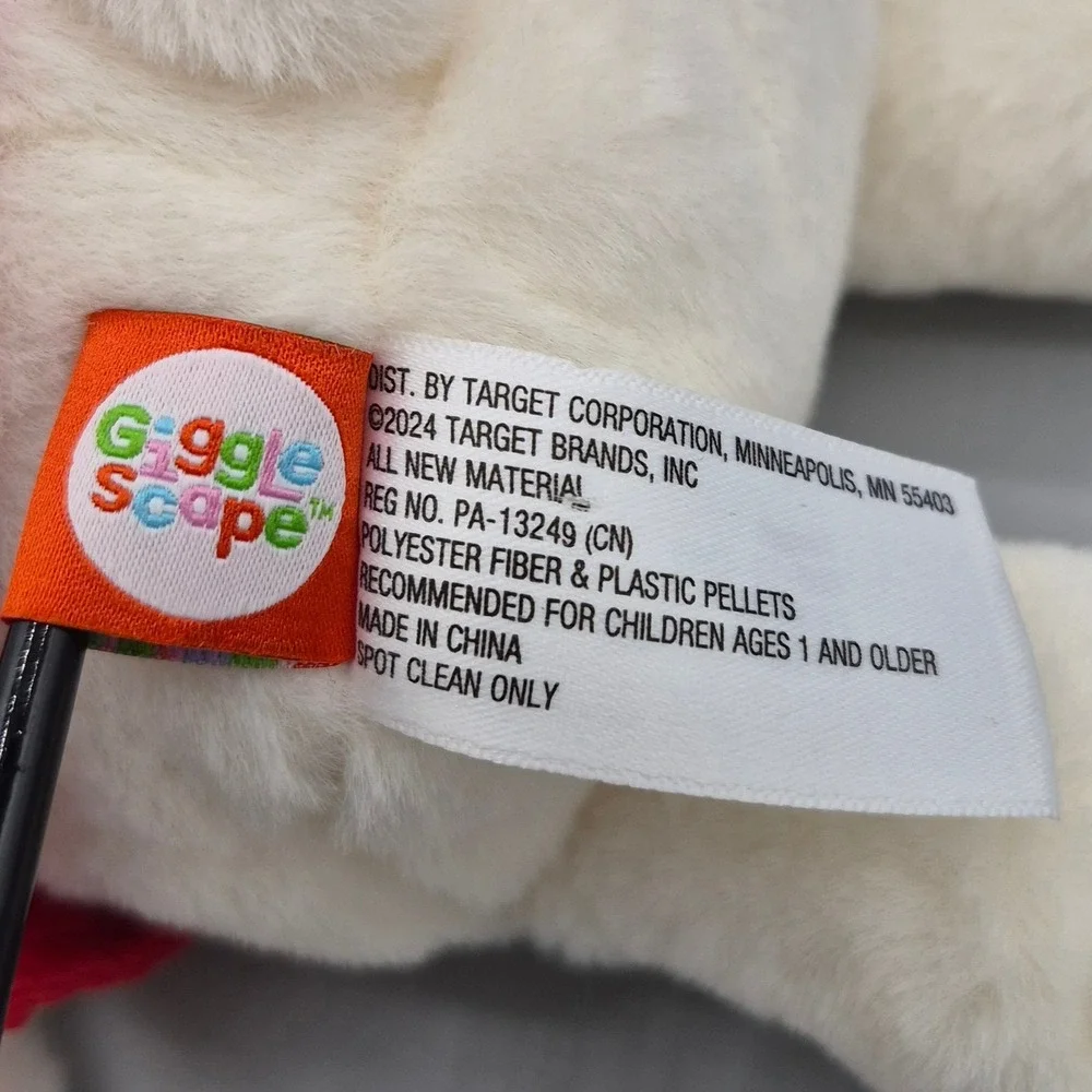 Gigglescape Target Bullseye Polar Bear Plush Red Vest White Stuffed Animal 2024